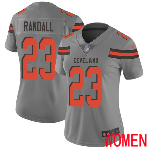 Cleveland Browns Damarious Randall Women Gray Limited Jersey #23 NFL Football Inverted Legend